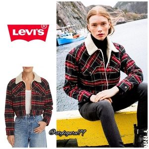 levis sherpa plaid jacket
